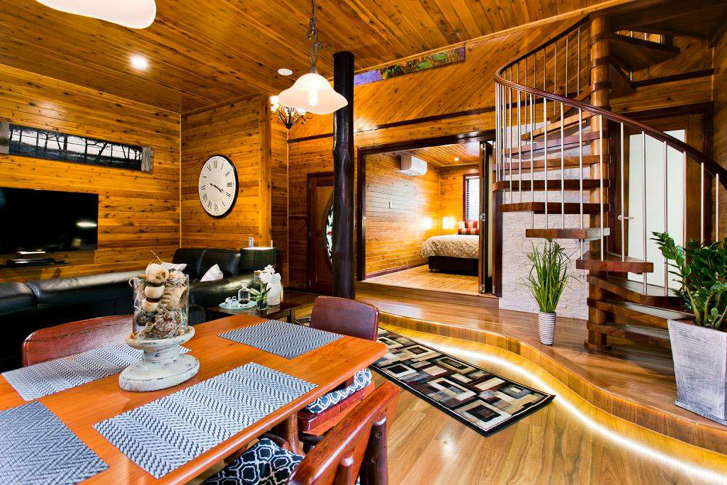 Rainforest retreat lodges with timber joinery